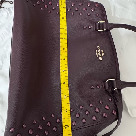 Coach Merlot Margot Studded Leather Satchel - Picture 9 of 10